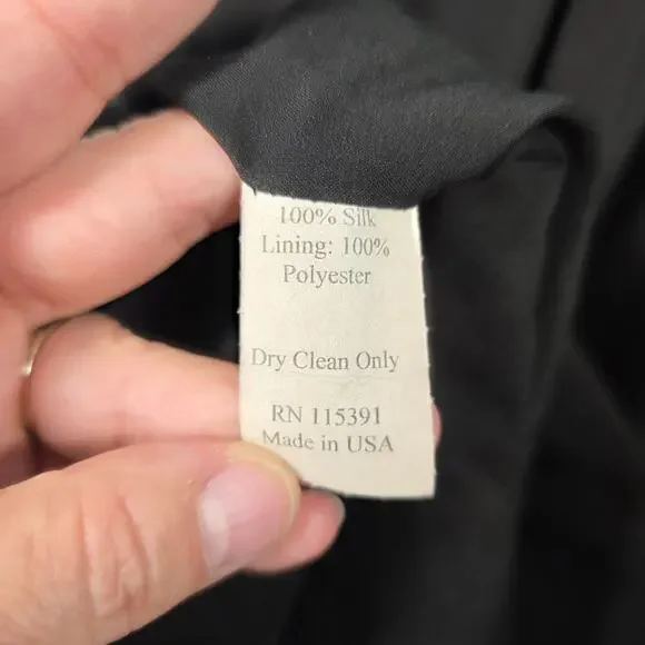 Lula Kate Black Silk Floor Length Cross Back Dress - Picture 6 of 7